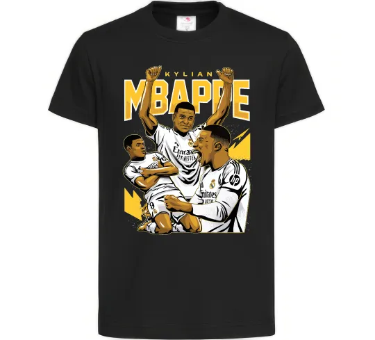 Детская футболка Мбаппе Кіліан Черный фото