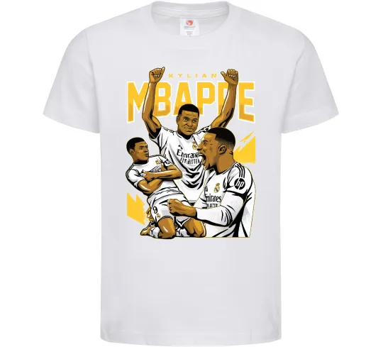 Детская футболка Мбаппе Кіліан Белый фото