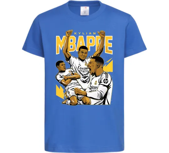 Детская футболка Мбаппе Кіліан Ярко-синий фото