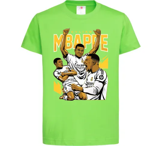Детская футболка Мбаппе Кіліан Лаймовый фото