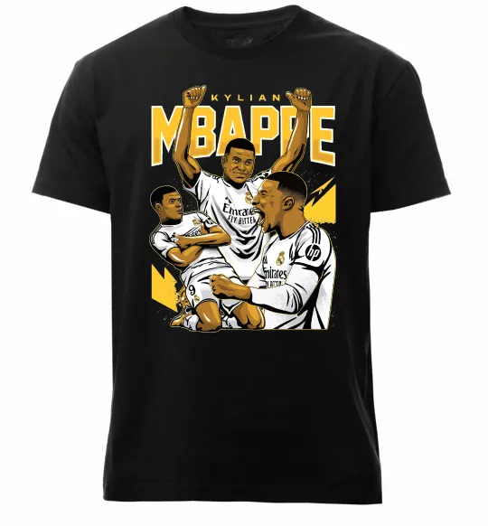 Мужская премиум футболка Мбаппе Кіліан Черный фото