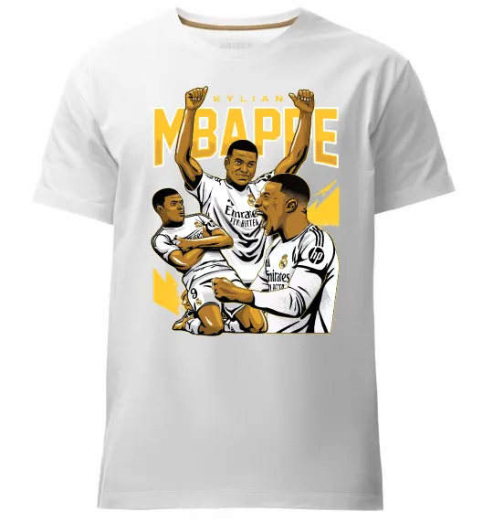 Мужская премиум футболка Мбаппе Кіліан Белый фото