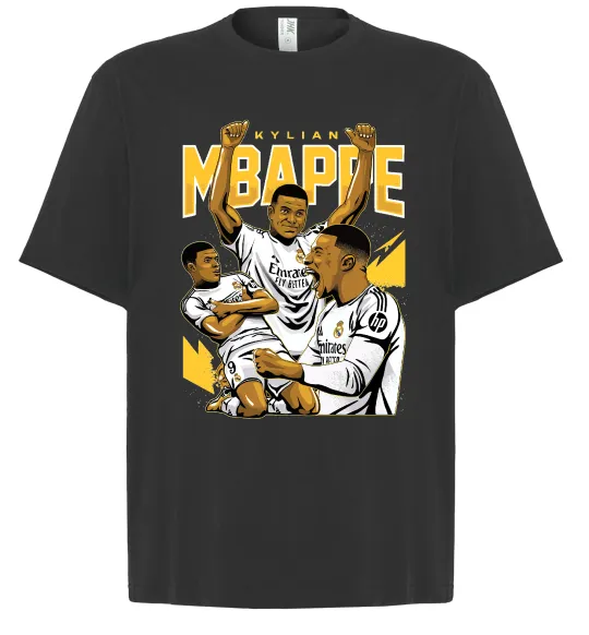 Футболка Оверсайз Мбаппе Кіліан Чорний фото