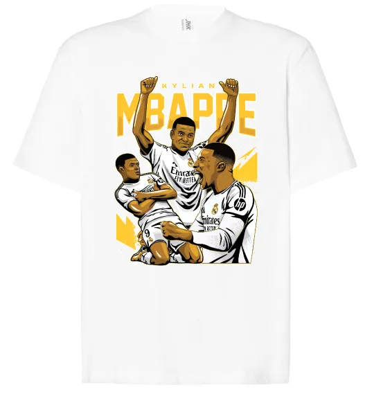 Футболка Оверсайз Мбаппе Кіліан Білий фото