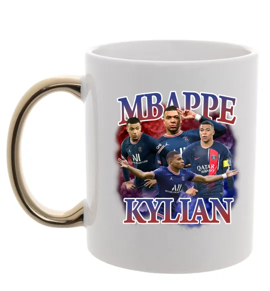Чашка з кольоровою ручкою Мбаппе Кіліан ПСЖ Золото фото
