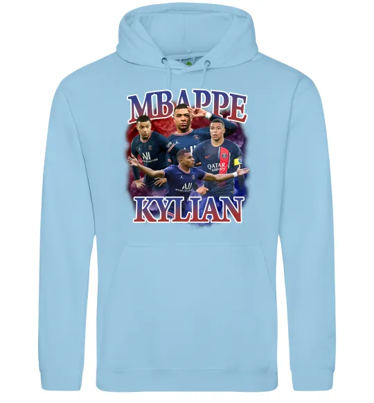 Чоловіча толстовка (худі) Мбаппе Кіліан ПСЖ Блакитний фото