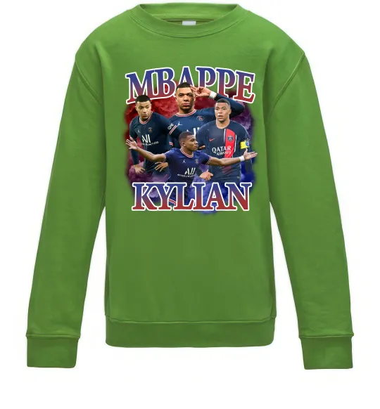 Детский Свитшот Мбаппе Кіліан ПСЖ Лаймовый фото