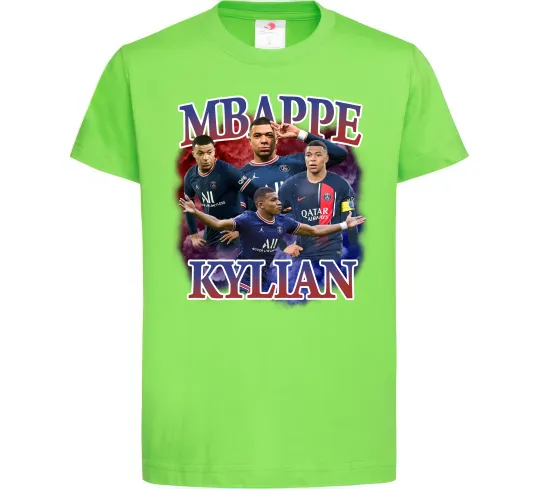 Дитяча футболка Мбаппе Кіліан ПСЖ Лаймовий фото