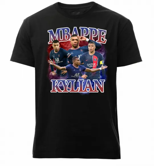 Мужская премиум футболка Мбаппе Кіліан ПСЖ Черный фото