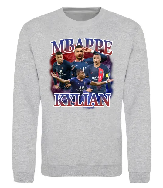 Світшот Мбаппе Кіліан ПСЖ Сірий меланж фото