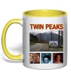 Чашка с цветной ручкой Welcome to Twin Peaks Лимонный Чашка с цветной ручкой Welcome to Twin Peaks Лимонный фото