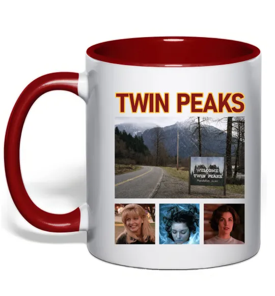 Чашка с цветной ручкой Welcome to Twin Peaks Красный фото
