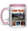 Чашка с цветной ручкой Welcome to Twin Peaks Нежно розовый Чашка с цветной ручкой Welcome to Twin Peaks Нежно розовый фото