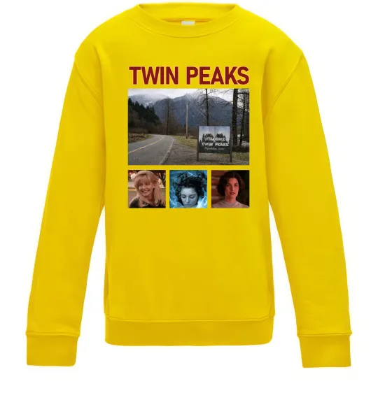 Детский Свитшот Welcome to Twin Peaks Солнечно желтый фото