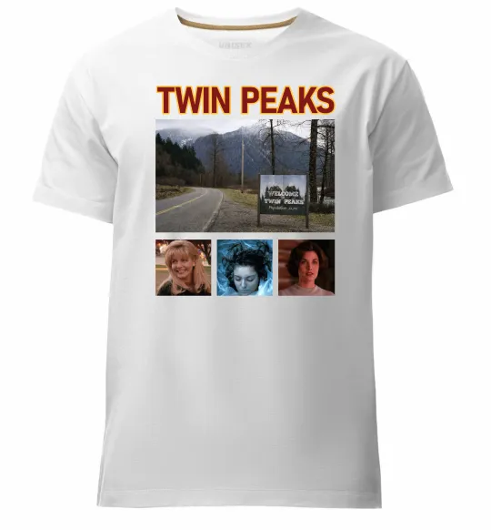 Мужская премиум футболка Welcome to Twin Peaks Белый фото