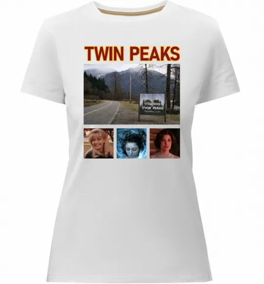Женская премиум футболка Welcome to Twin Peaks Белый фото