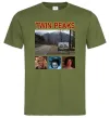 Мужская футболка Welcome to Twin Peaks Оливковый фото