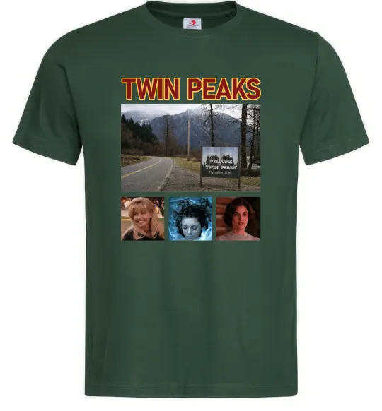 Мужская футболка Welcome to Twin Peaks Темно-зеленый фото