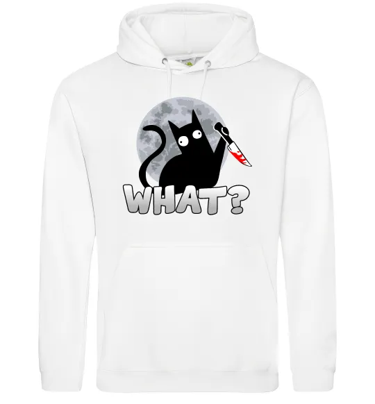 Женская толстовка (худи) Кіт what? Белый фото