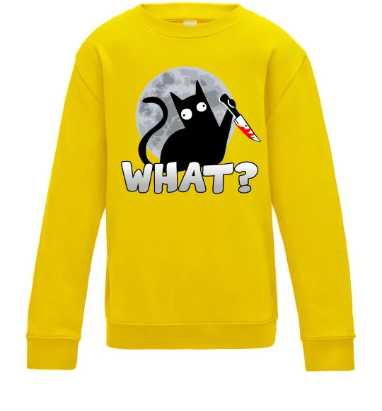 Дитячий світшот Кіт what? Сонячно жовтий фото