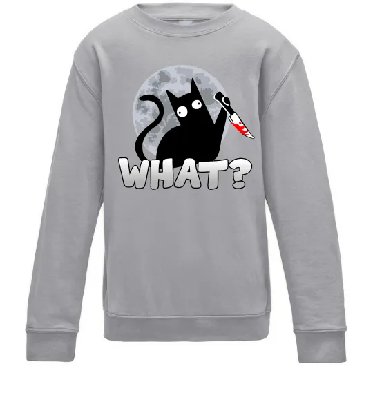 Дитячий світшот Кіт what? Сірий меланж фото
