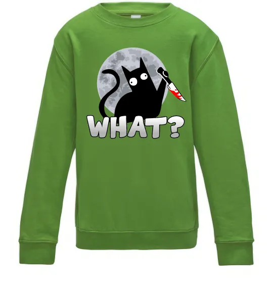 Дитячий світшот Кіт what? Лаймовий фото