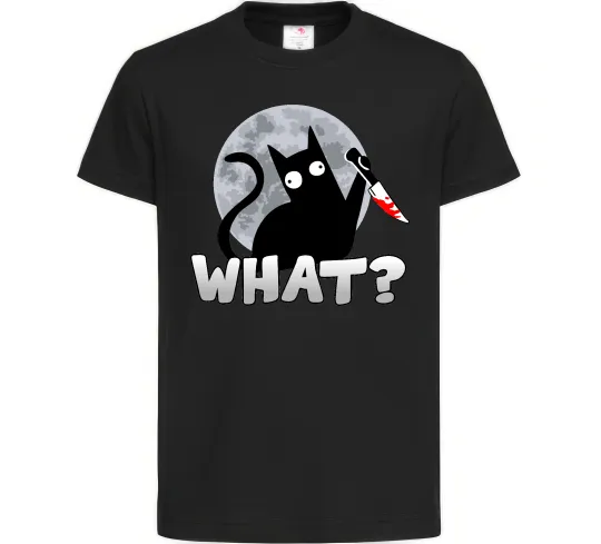 Дитяча футболка Кіт what? Чорний фото
