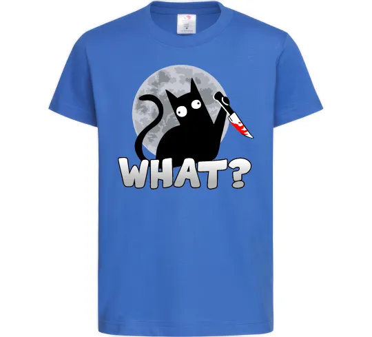 Дитяча футболка Кіт what? Яскраво-синій фото