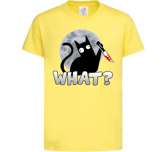 Дитяча футболка Кіт what? Лимонний фото
