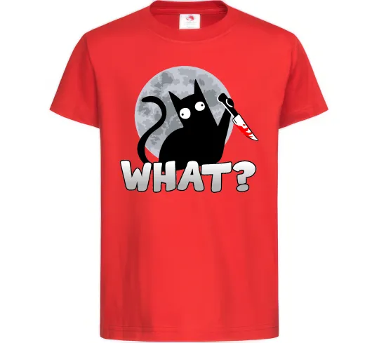 Дитяча футболка Кіт what? Червоний фото