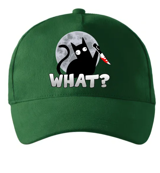 Кепка Кіт what? Темно-зеленый фото