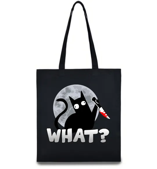 Еко-сумка Кіт what? Чорний фото