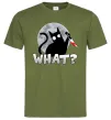Мужская футболка Кіт what? Оливковый фото