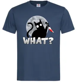 Мужская футболка Кіт what? Темно-синий фото
