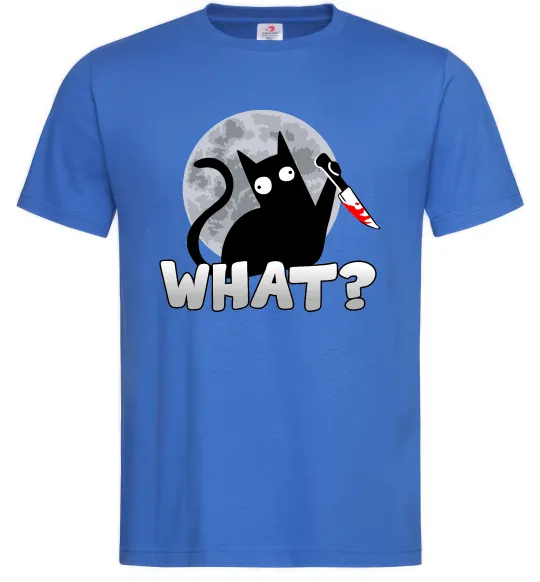 Мужская футболка Кіт what? Ярко-синий фото