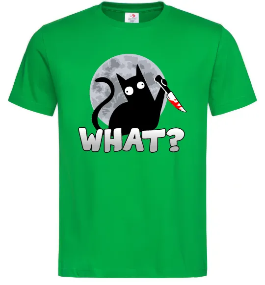 Мужская футболка Кіт what? Зеленый фото