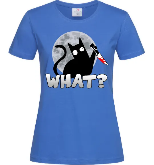 Женская футболка Кіт what? Ярко-синий фото
