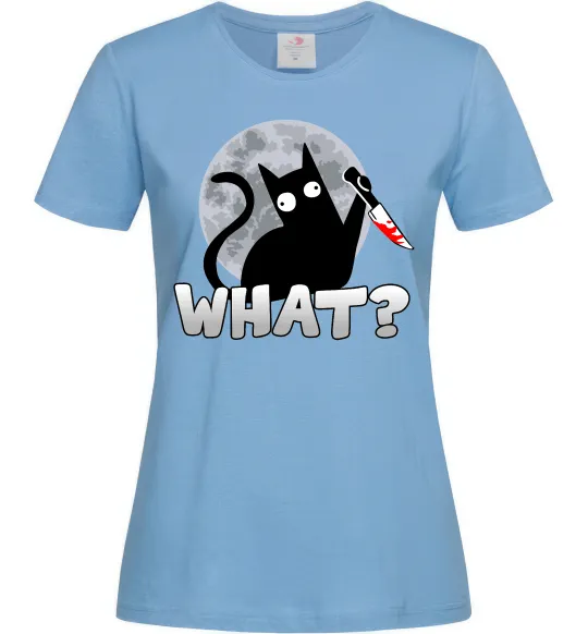 Женская футболка Кіт what? Голубой фото