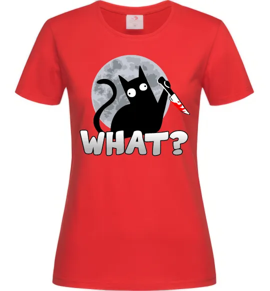 Женская футболка Кіт what? Красный фото