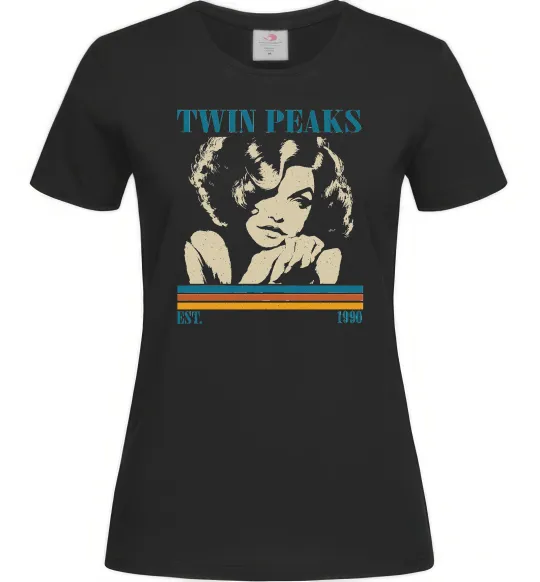 Женская футболка Twin Peaks est 1990 Черный фото