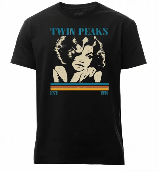 Мужская премиум футболка Twin Peaks est 1990 Черный фото