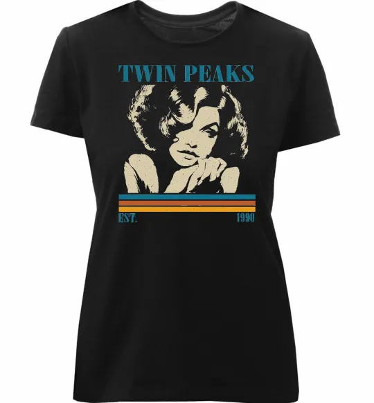 Женская премиум футболка Twin Peaks est 1990 Черный фото