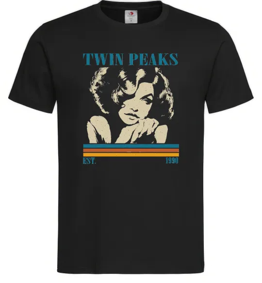 Мужская футболка Twin Peaks est 1990 Черный фото