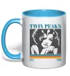 Чашка с цветной ручкой Twin Peaks est 1990 Голубой Чашка с цветной ручкой Twin Peaks est 1990 Голубой фото