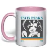 Чашка с цветной ручкой Twin Peaks est 1990 Нежно розовый Чашка с цветной ручкой Twin Peaks est 1990 Нежно розовый фото