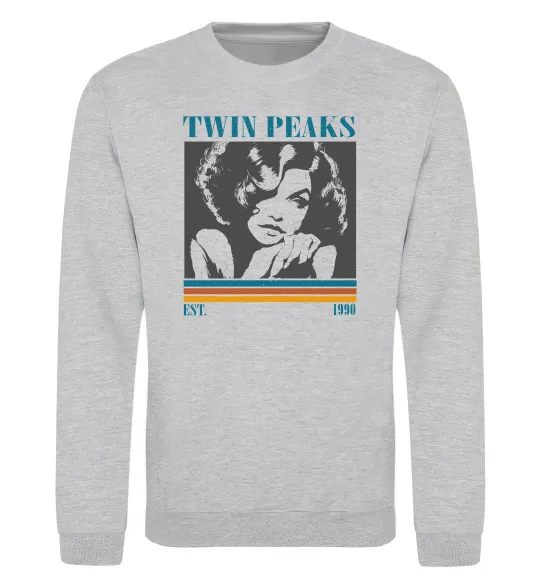 Свитшот Twin Peaks est 1990 Серый меланж фото