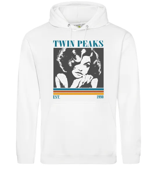 Мужская толстовка (худи) Twin Peaks est 1990 Белый фото