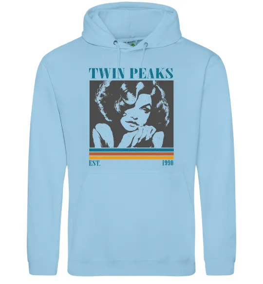 Мужская толстовка (худи) Twin Peaks est 1990 Голубой фото