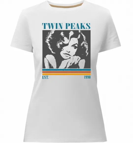 Женская премиум футболка Twin Peaks est 1990 Белый фото