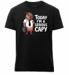 Мужская премиум футболка Today I`m a serious Capy Черный фото